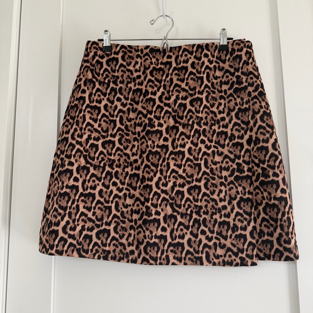NWT / J. Crew Collection Leopard-print wrap skirt in duchesse satin
